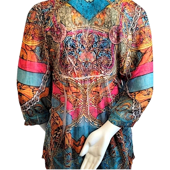 Sienna Rose Vibrant Chain Pattern Blouse - Picture 4 of 6